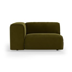 FLAKE couch: element left 1,5-seat, royal velvet, olive