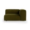 FLAKE couch: element right 1,5-seat, royal velvet, olive