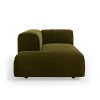 FLAKE couch: element left longchair, royal velvet, olive