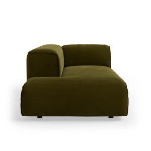 FLAKE couch: element left longchair, royal velvet, olive