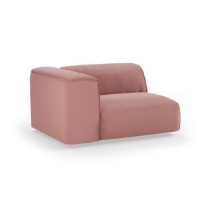 Alternative view of FLAKE couch: element left 1,5-seat, linen, dusty rose