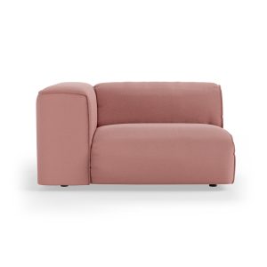 FLAKE couch: element left 1,5-seat, linen, dusty rose