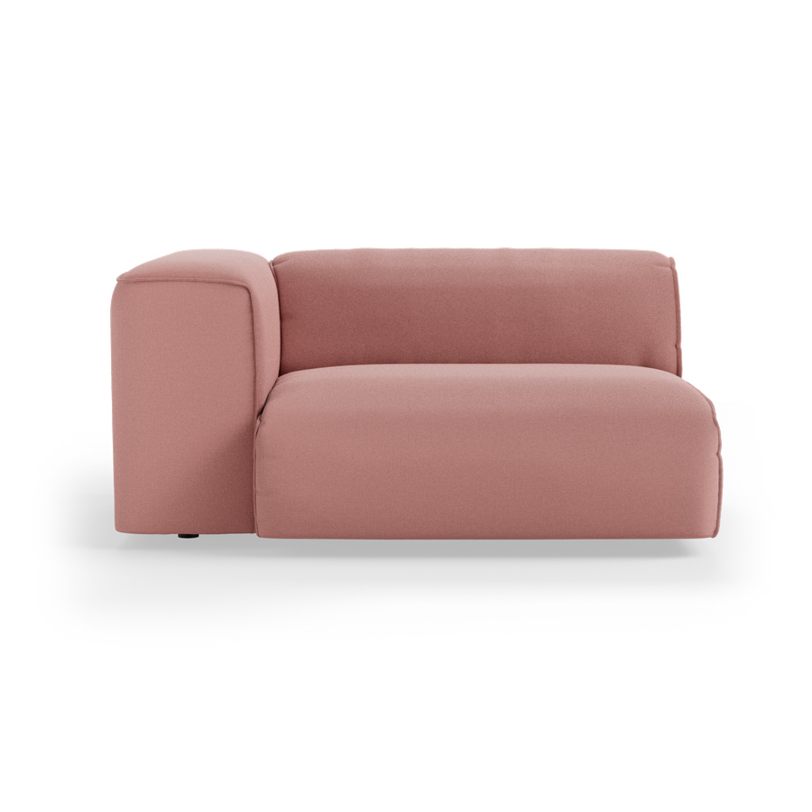 FLAKE couch: element left XL, linen, dusty rose