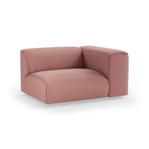 Alternative view of FLAKE couch: element right 1,5-seat, linen, dusty rose
