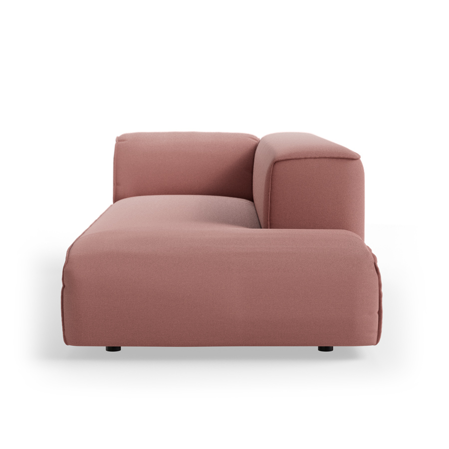 FLAKE couch: element right longchair, linen, dusty rose