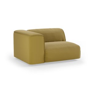 Alternative view of FLAKE couch: element left 1,5-seat, linen, burnt ochre