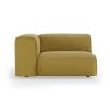 FLAKE couch: element left 1,5-seat, linen, burnt ochre