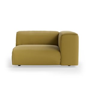 FLAKE couch: element right 1,5-seat, linen, burnt ochre