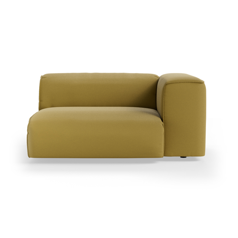 FLAKE couch: element right XL, linen, burnt ochre