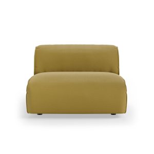 FLAKE couch: element middle 1,5-seat, linen, burnt ochre