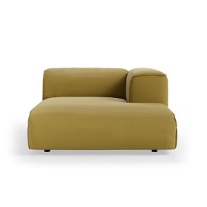 FLAKE couch: element right divan, linen, burnt ochre