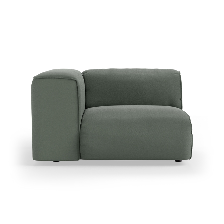 FLAKE couch: element left, linen, army green