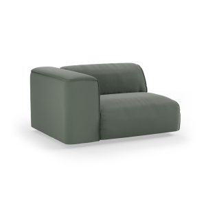Alternative view of FLAKE couch: element left 1,5-seat, linen, army green