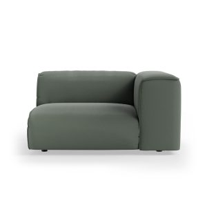 FLAKE couch: element right 1,5-seat, linen, army green