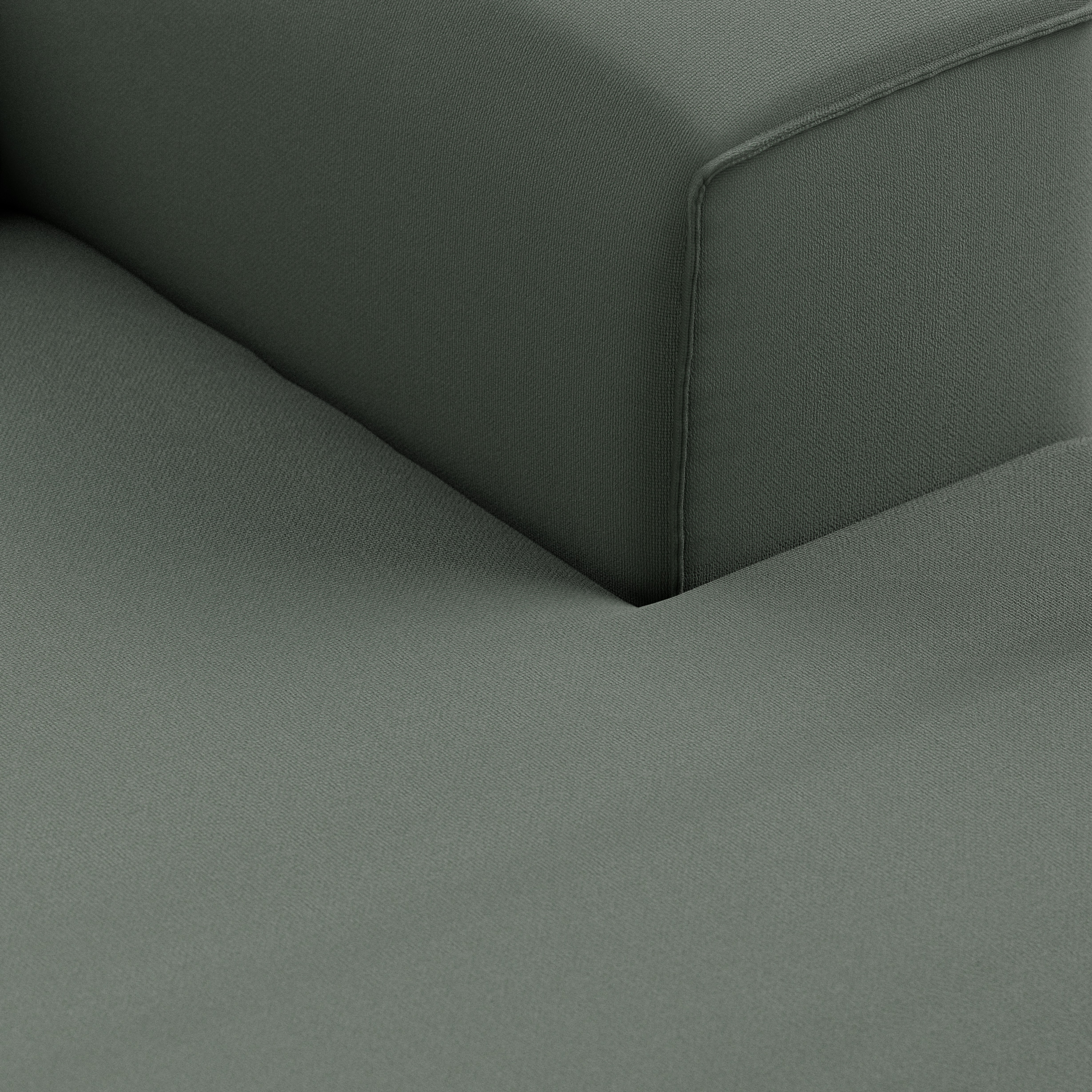 FLAKE couch: element right divan, linen, army green - Image 3