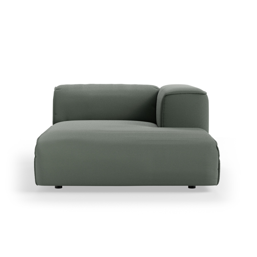 FLAKE couch: element right divan, linen, army green