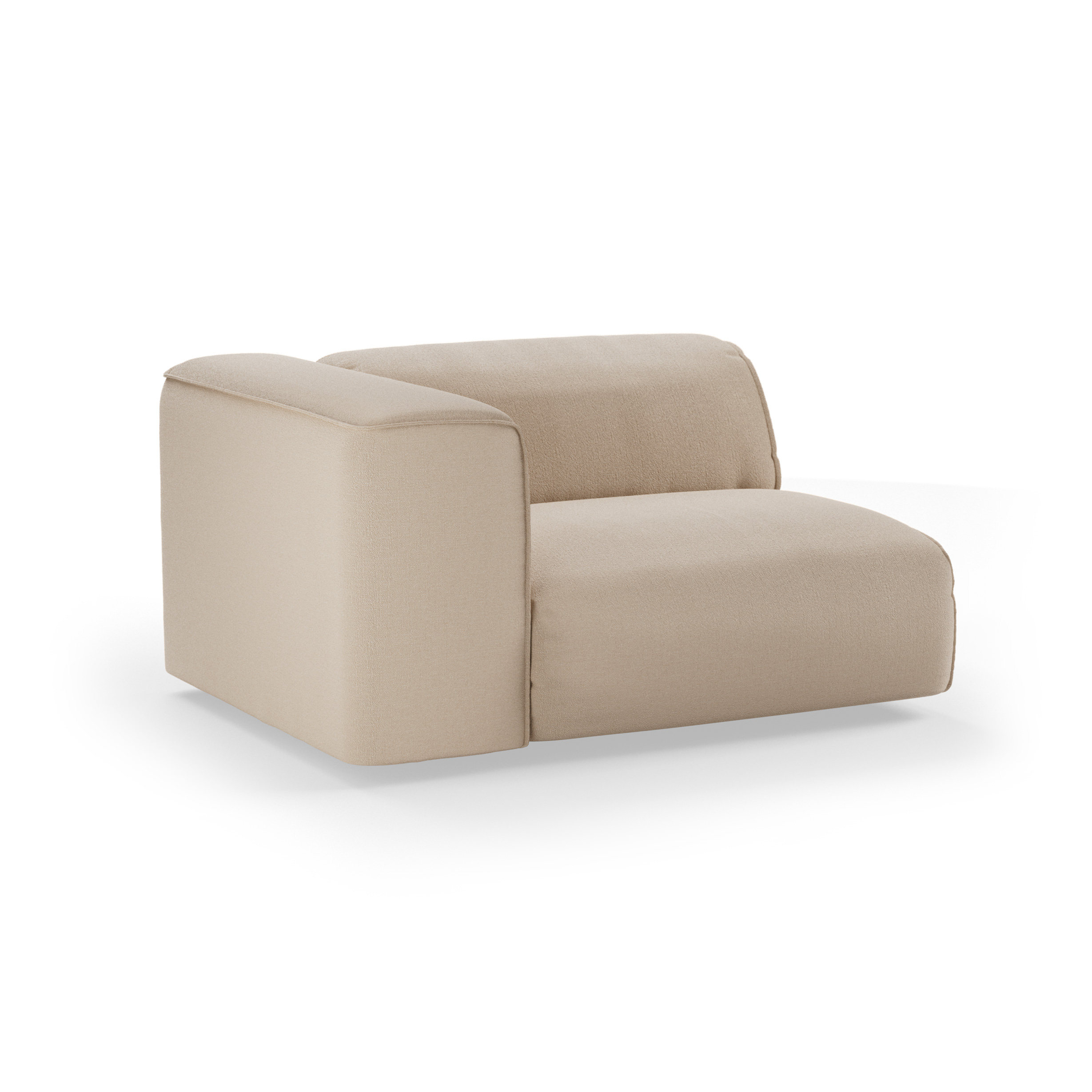 FLAKE couch: element left 1,5-seat, knotted, beige - Image 2