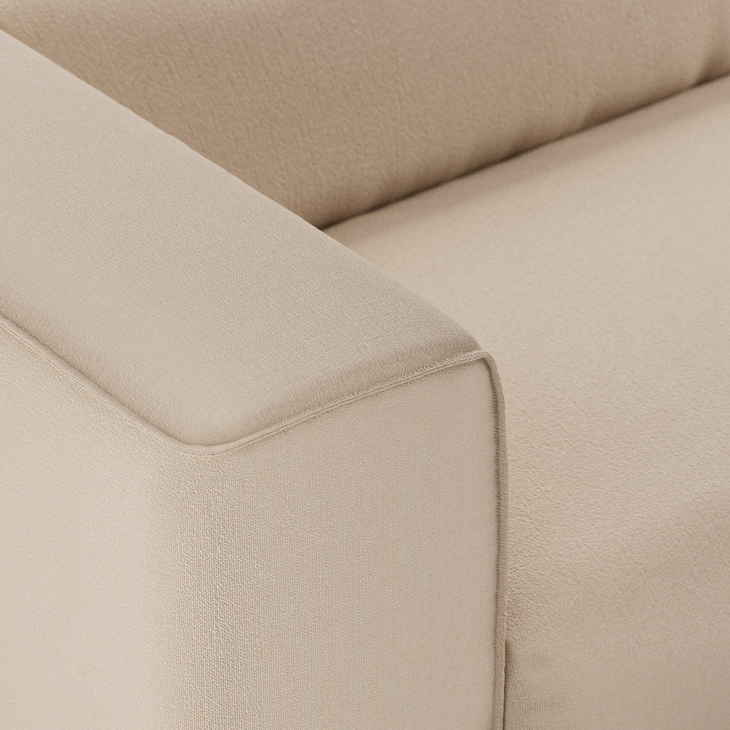 FLAKE couch: element left 1,5-seat, knotted, beige - Image 3