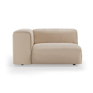 FLAKE couch: element left 1,5-seat, knotted, beige
