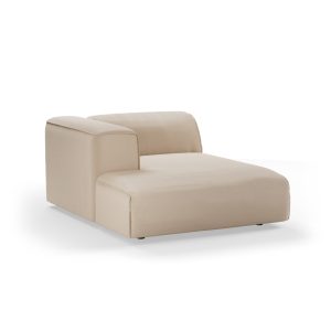 Alternative view of FLAKE couch: element left divan, knotted, beige