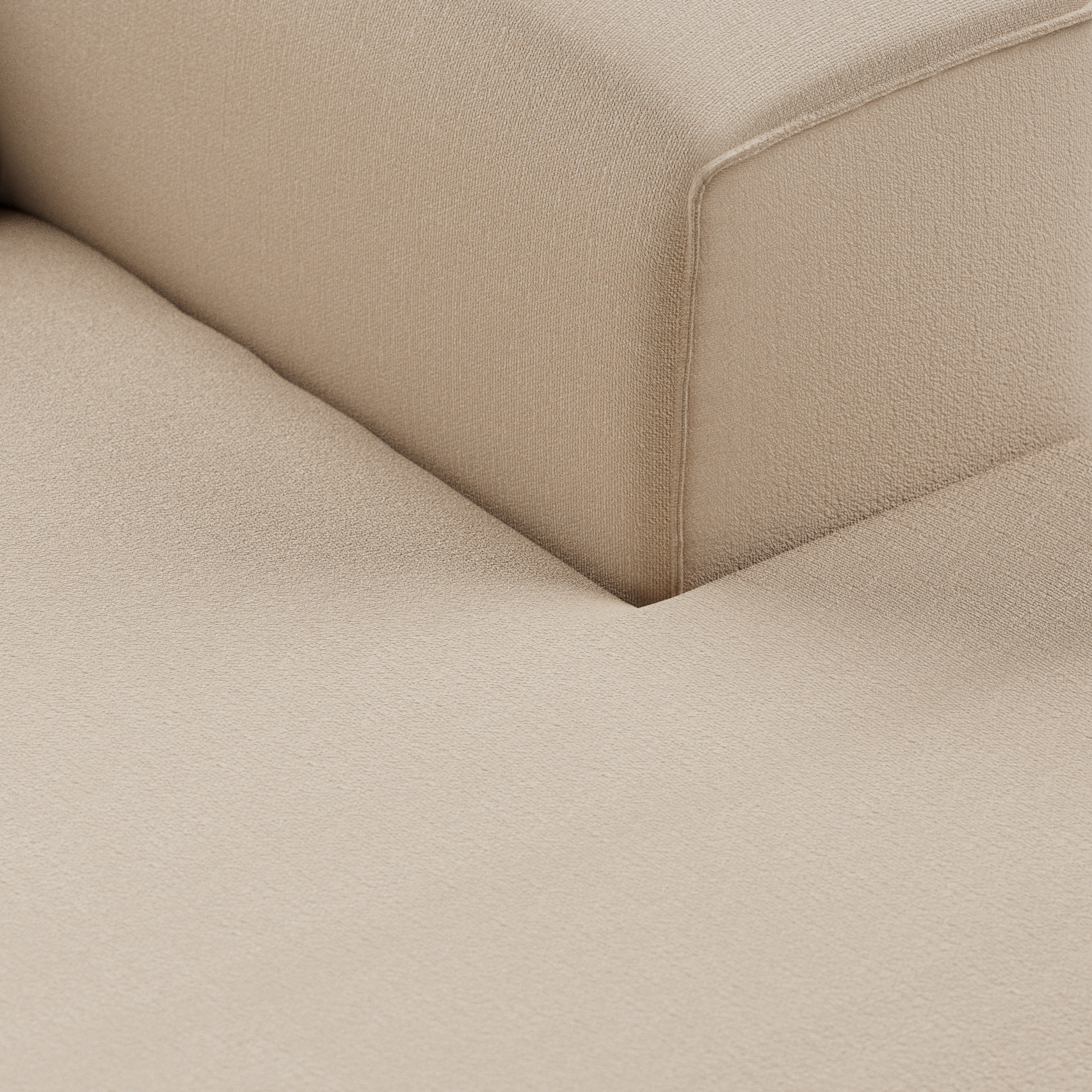 FLAKE couch: element right divan, knotted, beige - Image 3