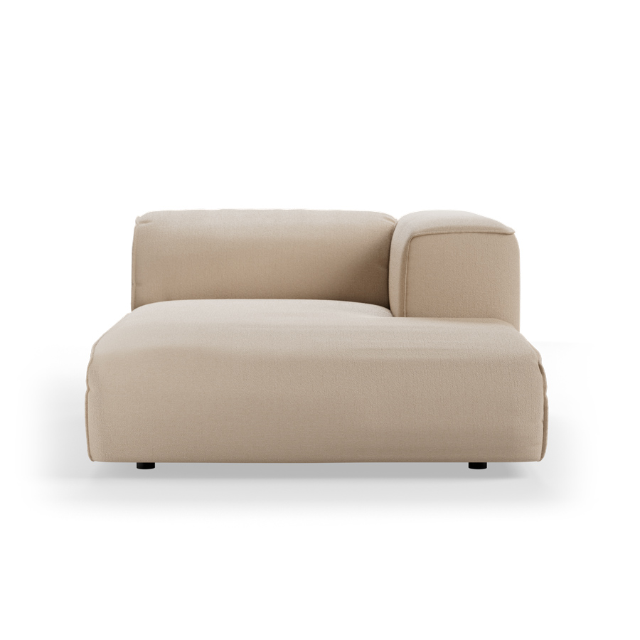 FLAKE couch: element right divan, knotted, beige