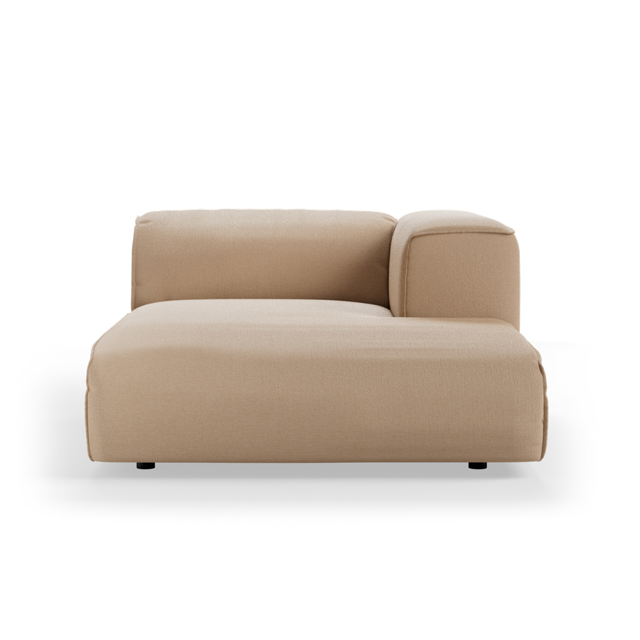 FLAKE couch: element right divan, knotted, sand