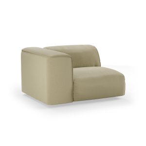 Alternative view of FLAKE couch: element left, knotted, sage