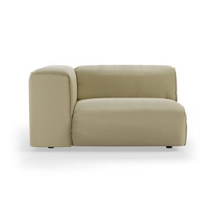 FLAKE couch: element left 1,5-seat, knotted, sage