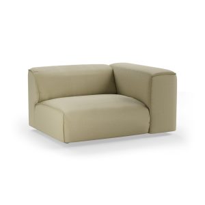 Alternative view of FLAKE couch: element right 1,5-seat, knotted, sage