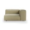 FLAKE couch: element right 1,5-seat, knotted, sage
