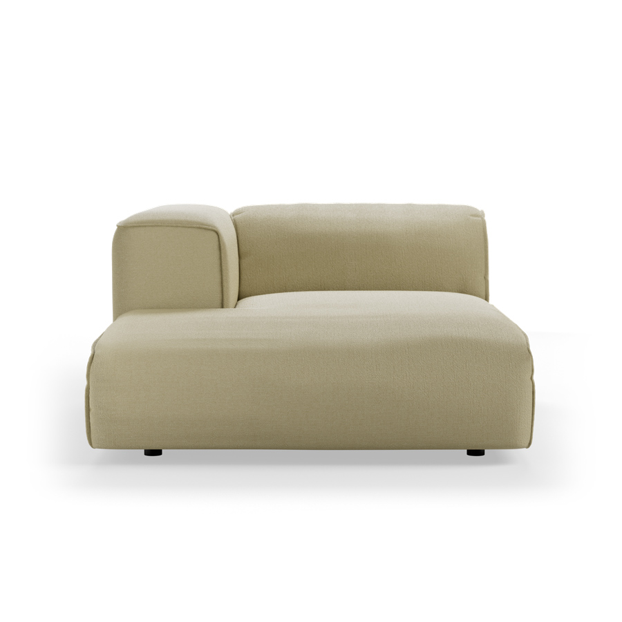 FLAKE couch: element left divan, knotted, sage