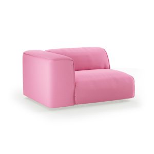 Alternative view of FLAKE couch: element left 1,5-seat, cotton, candy