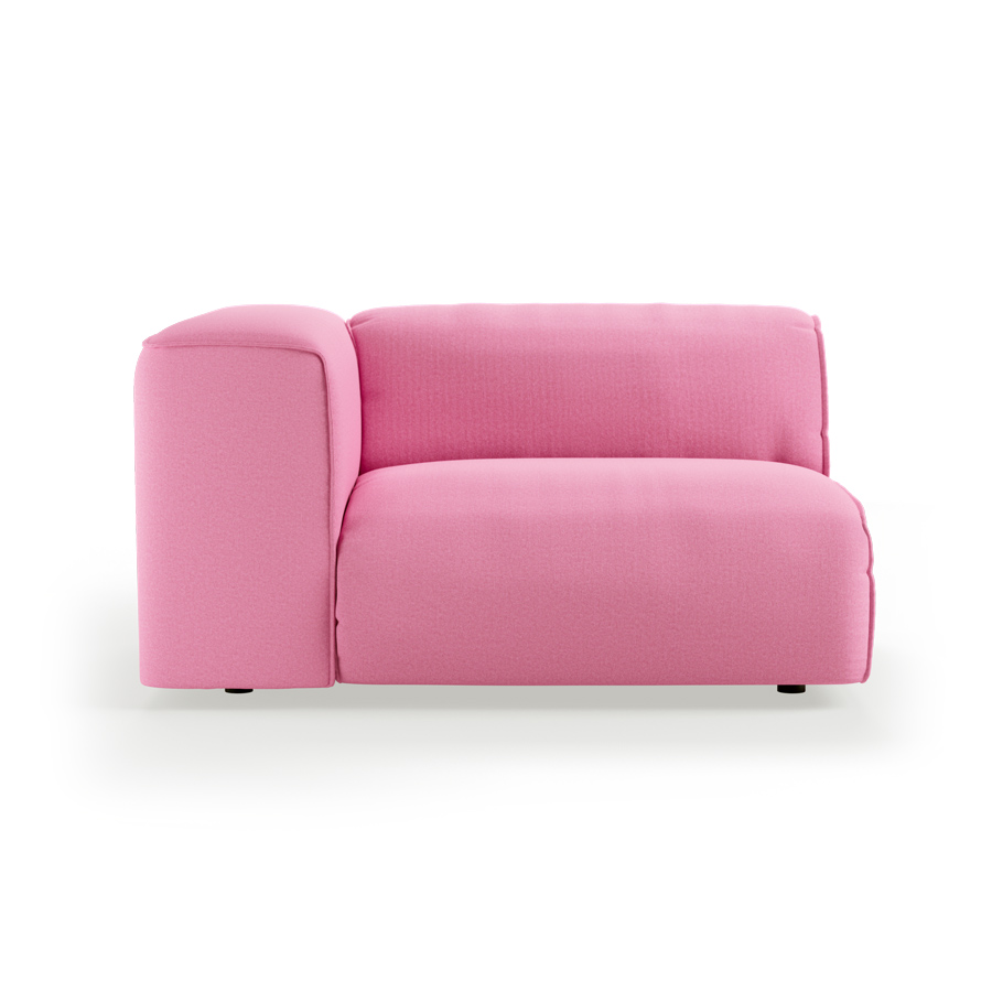 FLAKE couch: element left 1,5-seat, cotton, candy