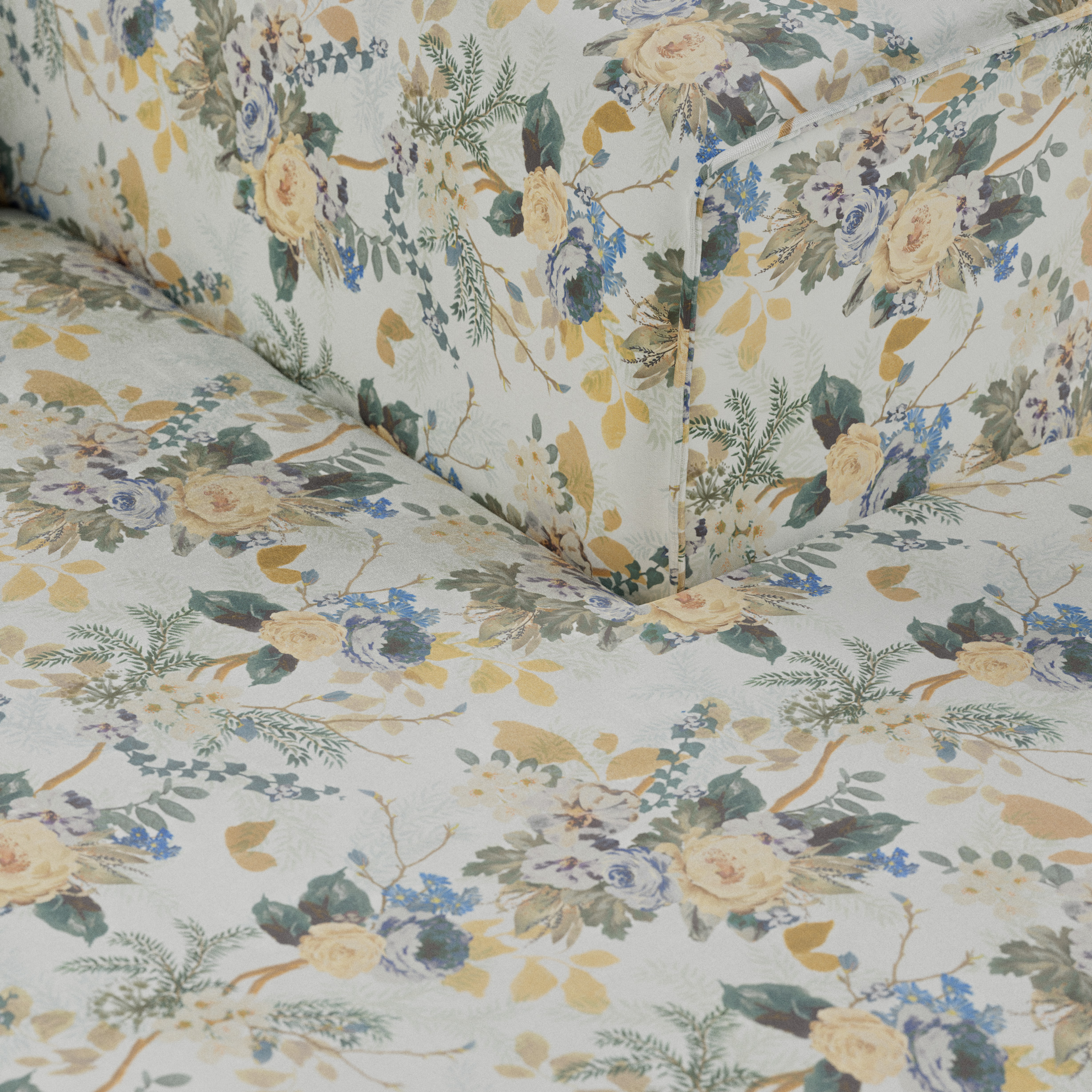 FLAKE couch: element right divan, cotton, posy - Image 3
