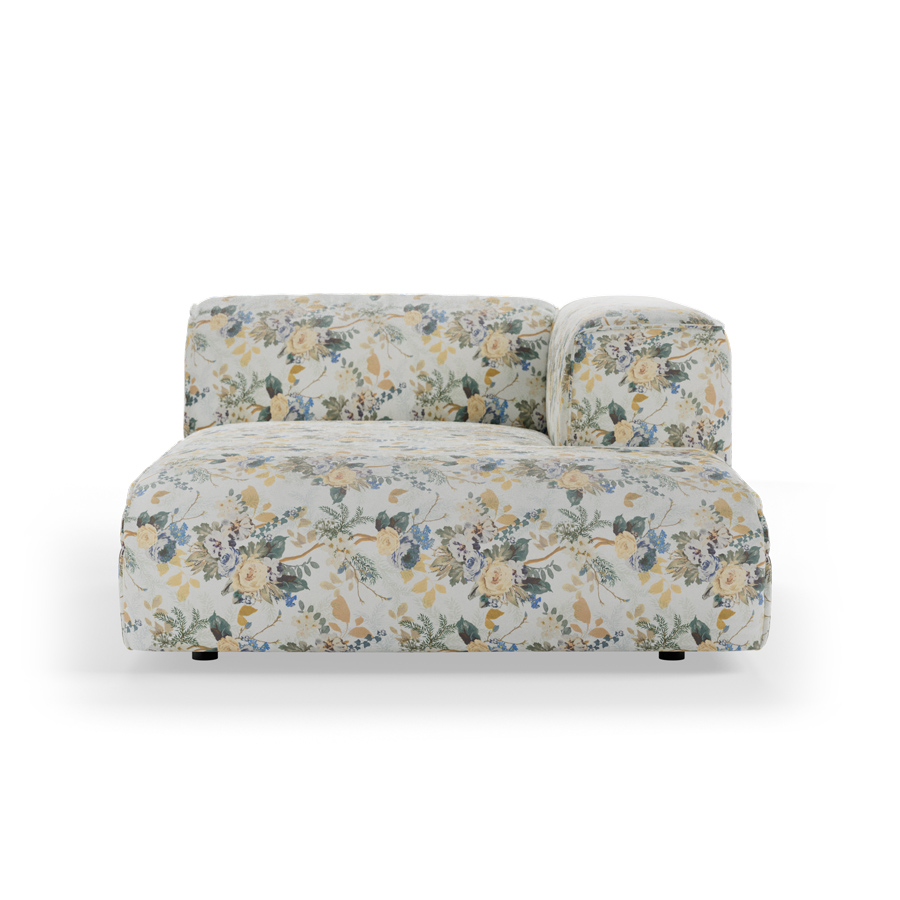 FLAKE couch: element right divan, cotton, posy