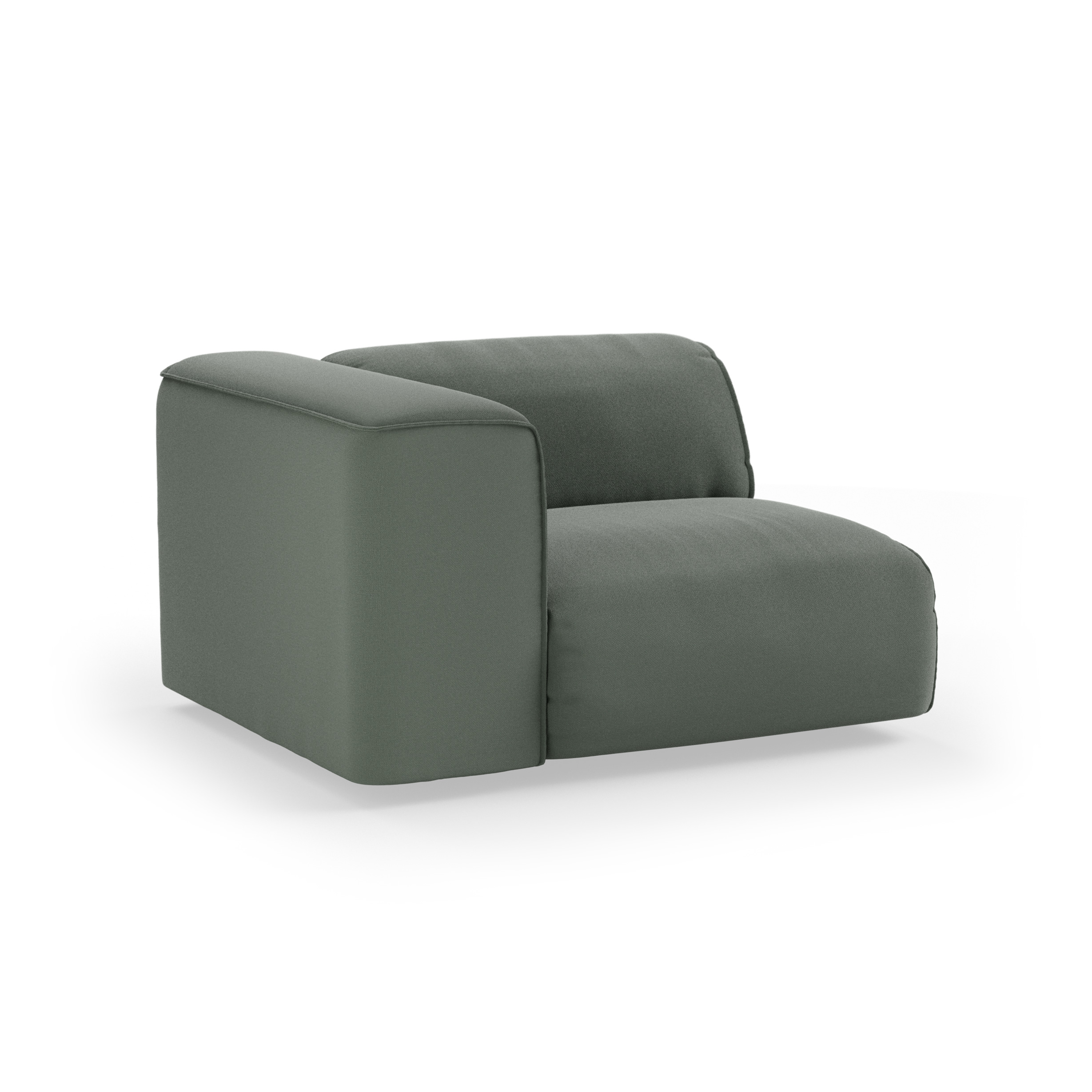 FLAKE couch: element left, linen, army green - Image 2