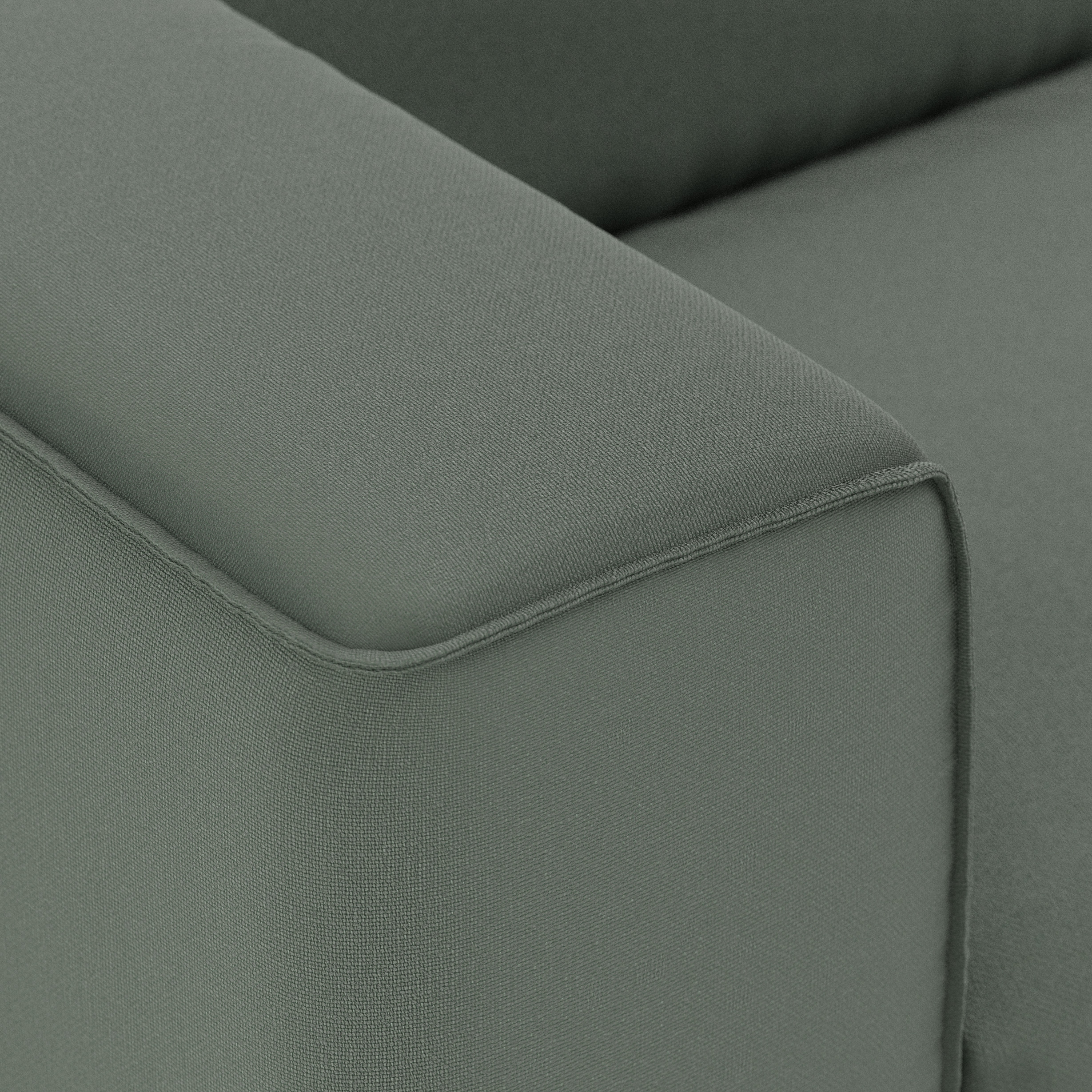 FLAKE couch: element left, linen, army green - Image 3