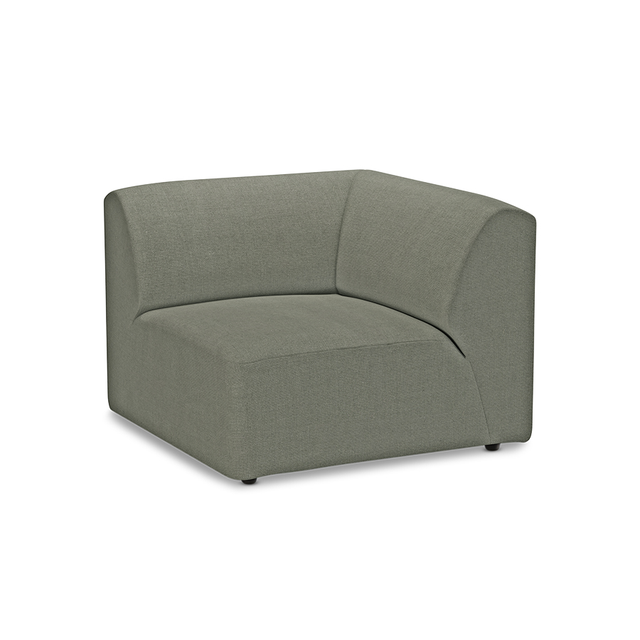 Jax couch: element right corner, linen, army green - Image 2