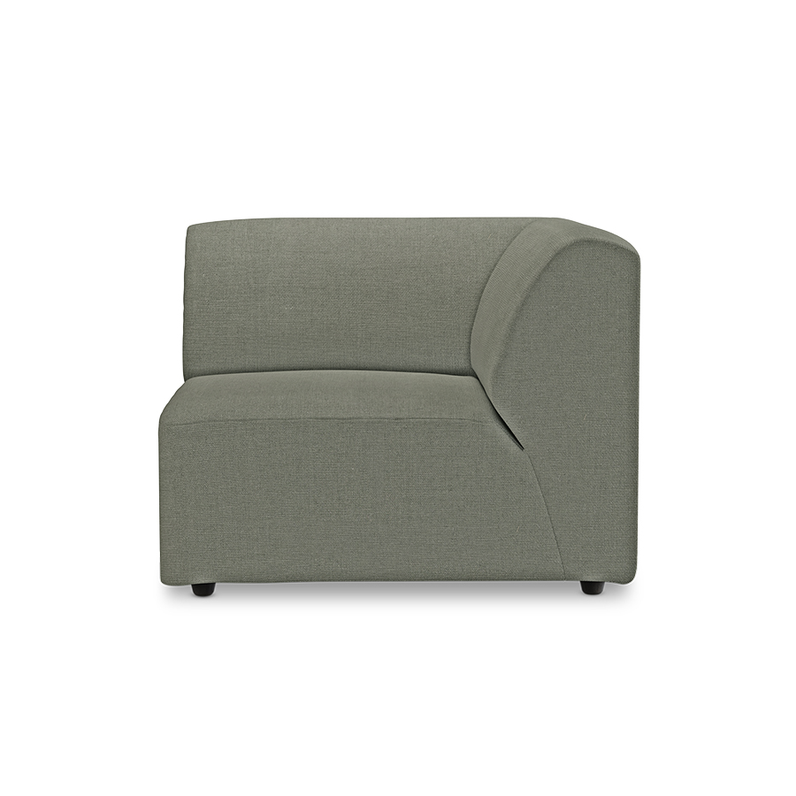 Jax couch: element right corner, linen, army green