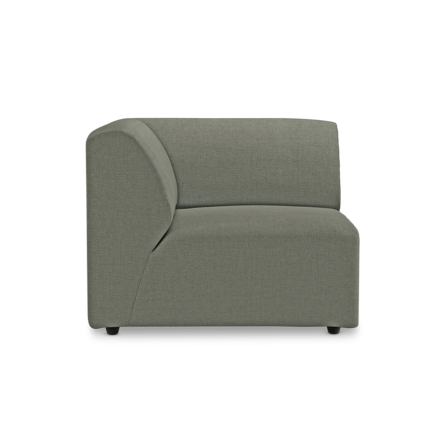 Jax couch: element left end, linen, army green