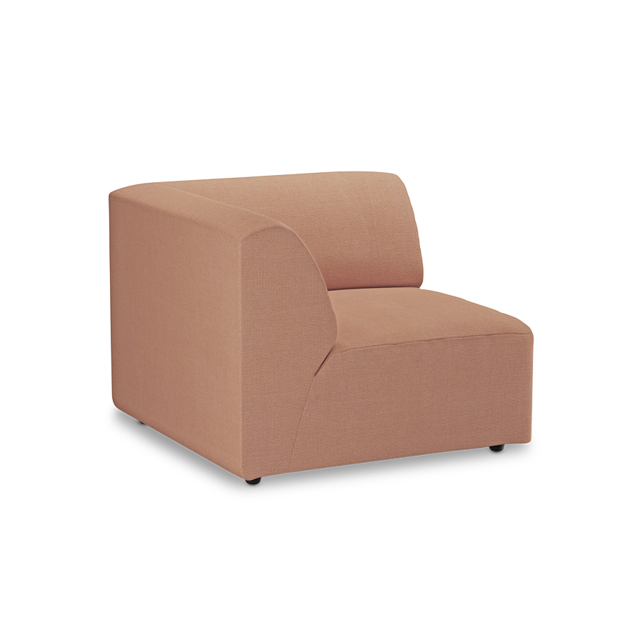 Jax couch: element left corner, linen, dusty rose - Image 2