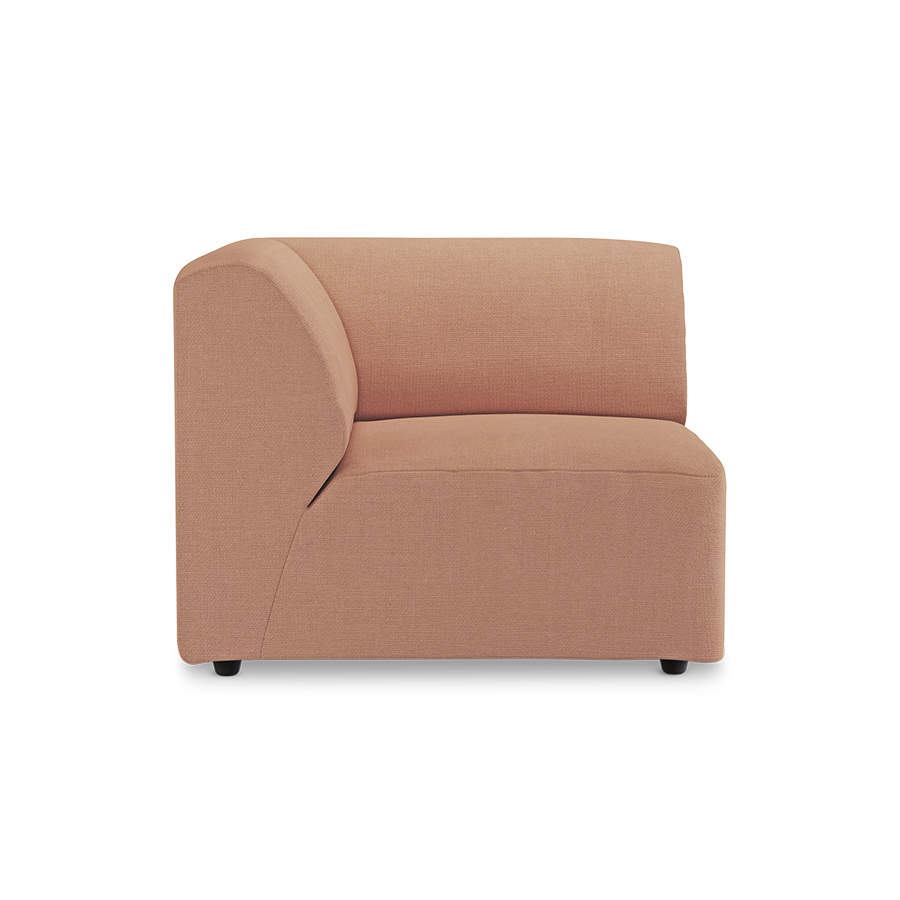 Jax couch: element left corner, linen, dusty rose