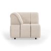 Wave couch: element left high arm, pure, ivory