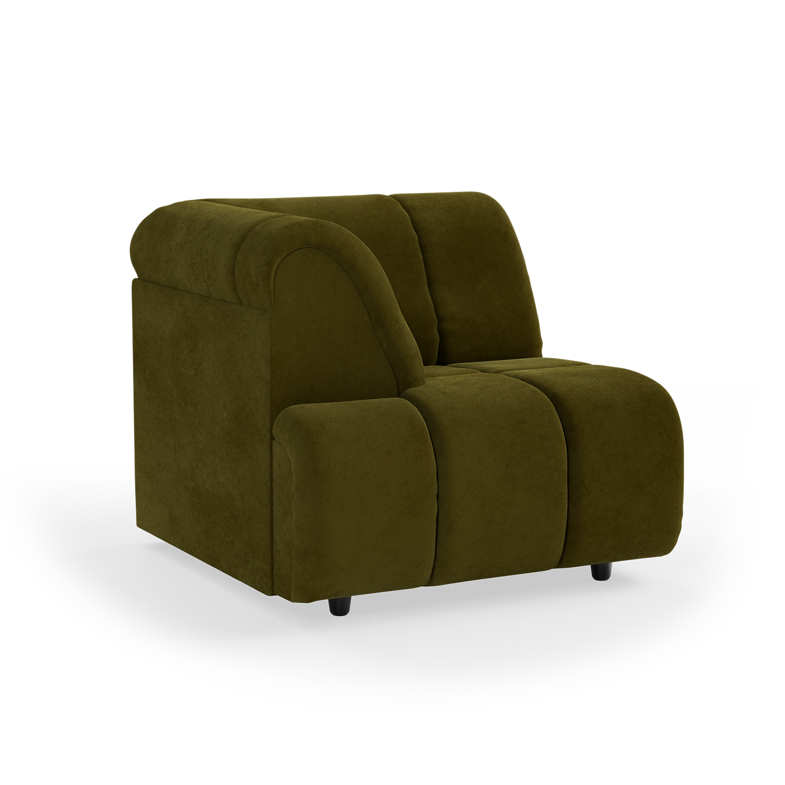 Wave couch: element left high arm, royal velvet, olive - Image 2