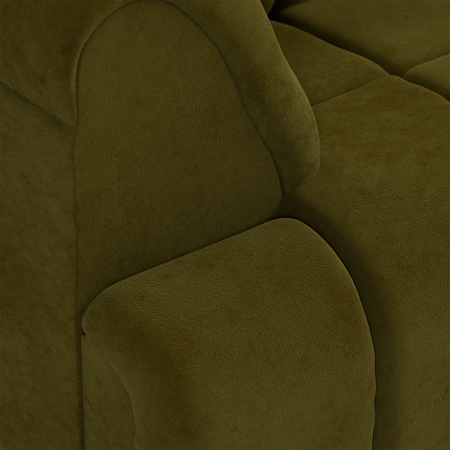 Wave couch: element left high arm, royal velvet, olive - Image 3