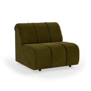 Alternative view of Wave couch: element middle, royal velvet, olive