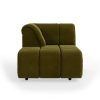 Wave couch: element left divan, royal velvet, olive