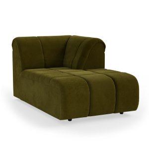 Alternative view of Wave couch: element right divan, royal velvet, olive