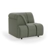 Wave couch: element left high arm, linen, army green - Image 2